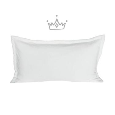 Imagem de Porta Travesseiro King 50x90 Cm em Malha 100% Algodão Branco Arrumadin