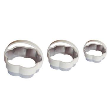 Imagem de 3pçs cortador molde forma c/ alça massa biscuit - Flor - Clink