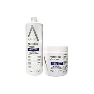 Imagem de Agilise Kit Blonde Shampoo 1 l e Mascara 500gr Desamarelador