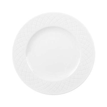 Imagem de Prato Fundo 23cm Porcelana Ingrid Tramontina Relevo Branco Refeição