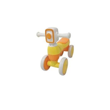 Imagem de Quadriciclo Infantil Equilibrio Guidão Quadrado Com  Luz e Som Amarelo
