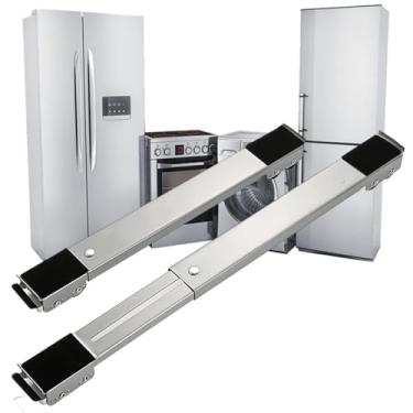 Imagem de Suporte Com Rodinhas Base Ajustável Máquina Lavar Fogão Geladeira Móveis - Cinza