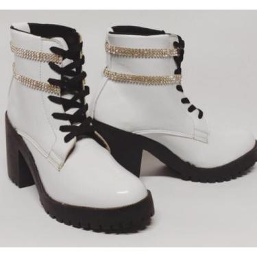 Imagem de Bota Feminina Coturno Feminino Sola Tratorada Feminina Com Extras Pedr