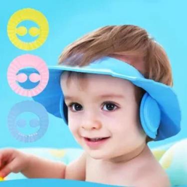 Imagem de Kit 2 Chapéu Para Banho Bebê Protetor De Olhos Anti Shampoo - Lar Pres