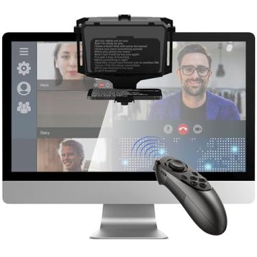 Imagem de GEIMRSY Teleprompter portátil de 19.6 cm | Portátil/Desktop/Monitor 3 em 1 | Vidro divisor de feixe HD 70/30 | Controle remoto suportado, compatível com tablet iOS/Android|