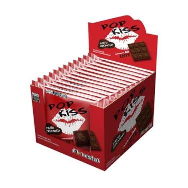 Imagem de Chocolate Pop Kiss ao Leite 60g - Embalagem com 12 Unidades - Floresta