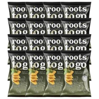 Imagem de Chips de Batata-Doce Azeite e Manjericão Roots to Go contendo 16 pacot