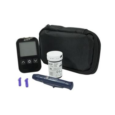 Imagem de Kit Medidor de Glicose Completo Tiras e Caneta Lancetadora G-Tech Lite