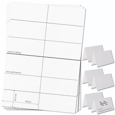 Imagem de OfficeGear – Pacote com 150 cartões dobráveis perfurados para conferências e eventos de casamento – 49,5 mm x 105 mm quando dobrados – 6 cartões por folha A4 – 25 folhas