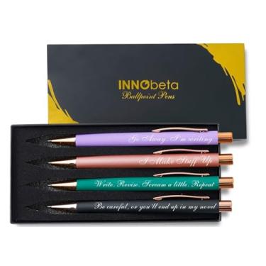 Imagem de InnoBeta Conjunto de 4 canetas esferográficas, presentes para escritores, romancistas, roteiristas para aniversário, formatura, Natal