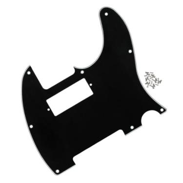 Imagem de FLEOR 3Ply Black 8-Hole TL Mini Humbucker Pickguard com parafusos para guitarra estilo TL Mini Humbucker Pickguard Part