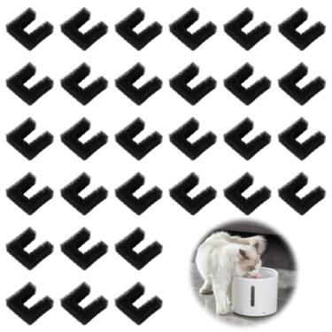 Imagem de 30 esponjas de filtro de fonte de gato, filtros de espuma de fonte de água para animais de estimação, esponjas de pré-filtro de substituição para bebedouros de 3,827 g/4L, dispensador de água potável