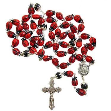 Imagem de Westmon Works Conjunto de Terço Legend of The Ladybug com Cartão de Insetos e Bolsa de Presente da Nossa Senhora