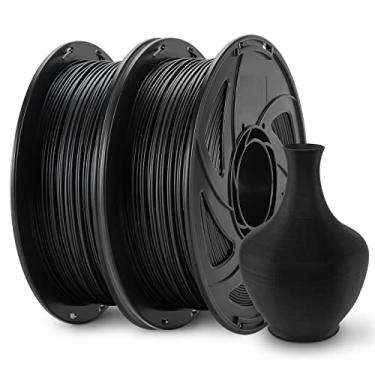 Imagem de JAREES Filamento PETG 1,75 mm, pacote de filamentos de impressora 3D PETG preto fosco, 1 kg cada carretel total de 2 kg (4,4 lbs) em uma caixa, precisão dimensional +/- 0,02 mm, serve para a maioria