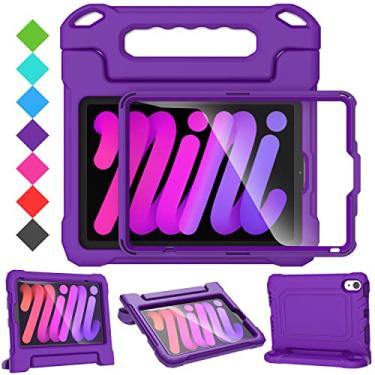 Imagem de SUPLIK Capa infantil para iPad mini 7 (A17 Pro) 2024 e Mini 6 2021, iPad mini 6ª/7ª geração com protetor de tela, capa durável à prova de choque com suporte para iPad mini de 8,3 polegadas de 6/7