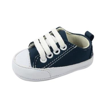 Imagem de Sapatinhos Bebê-Tenis recém-nascido primeiros passos, forrado com tecido espumado 14ao20 baby 1001A (Azul Marinho, BR, Bebê, Numérico, 19)