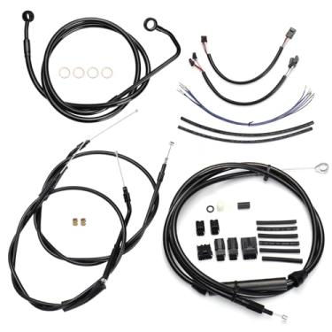 Imagem de Kit de cabos estendidos de guidão de 30,5 cm para Harley Softail 2011-2015 com modelos ABS, cabo de embreagem de fio de extensão completo, linha de freio, cabo do acelerador, CAN-Bus e chicote de fios