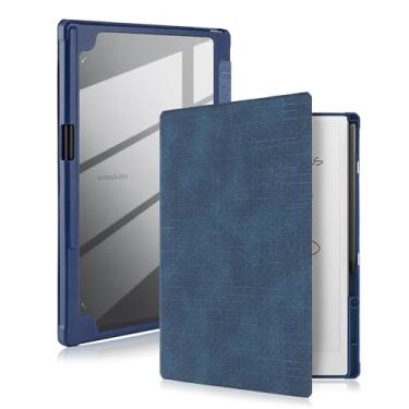 Imagem de WALNEW Capa para Remarkable Paper Pro, capa traseira de policarbonato rígido transparente com suporte para caneta, capa protetora para tablet colorido Notável Paper Pro de 11,8 polegadas (2024), azul