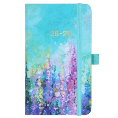 Imagem de Agenda de bolso/calendário 2021-2024 - Agenda de bolso mensal/calendário com 63 páginas de notas, julho de 2021 - junho de 2024, 9,7 x 16 cm, agenda mensal de 3 anos com bolso interno e suporte de caneta - óleo de pintura