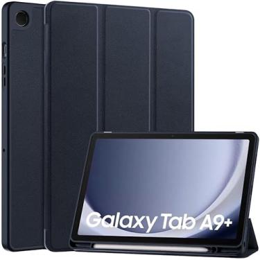 Imagem de Capa tablet Flip para Samsung Galaxy Tab A9+ / A9 Plus 11" Modelos SM-X210/X216/X218 2023 Case Anti Impacto Suporte Pencil Popshope (Azul Marinho)