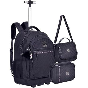 Imagem de Kit Mochila Escolar Rebecca Rodinhas com Lancheira e Estojo Box RB Original Bombom Bonbon Rodas Carrinho