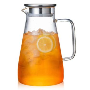 Imagem de Jarra Em Vidro Borossilicato Resistente Com Tampa Inox 1,5 L - Hauskra