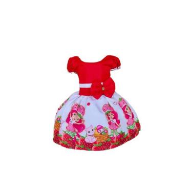 Imagem de Vestido Temático Infantil Moranguinho Adulta - Nalu_kids, 4, Rosa