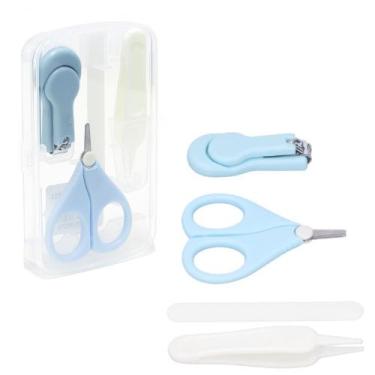 Imagem de Kit Cuidados Higiene Bebê Cortador Tesoura Lixa Unha Pinça Nariz Ouvid