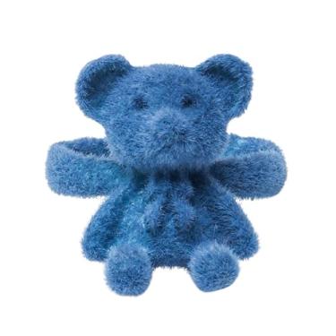 Imagem de ellifam Anel de ursinho de pelúcia, acessórios estéticos macios ajustáveis para estilos Y2K, Alt, Indie, Coquete e Kawaii, adorável anel fofo, anel de urso de brinquedo divertido. Amizade, amor, anel