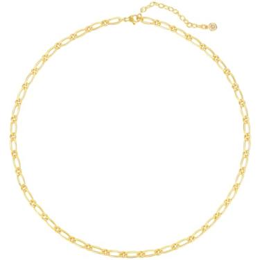 Imagem de BENEIGE Colar feminino delicado banhado a ouro 14 K, corrente simples, minimalista, hipoalergênica, ajustável, joia para presente, Sem Pedra Preciosa