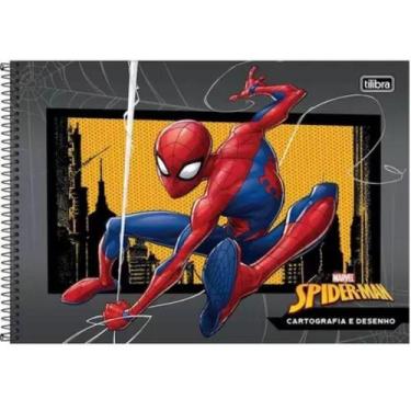 Imagem de Caderno Espiral Capa Dura Cartografia Spider Man 80 Folhas - Tilibra 