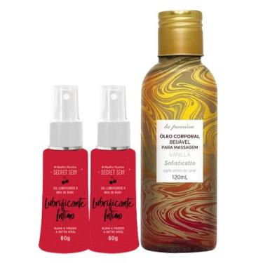 Imagem de Kit Sensual: 2 Lubrificante À Base De Água Secret Sexy + 1 Óleo Massag