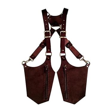 Imagem de Bolsa de perna medieval, gótica, steampunk, couro PU, bolsa para cinto de motocicleta, transversal, pochete para caminhadas, acampamento, Nº 51, marrom, Bolsa de segurança antifurto