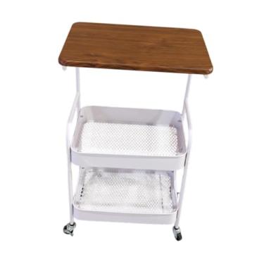 Imagem de ＫＬＫＣＭＳ Carrinho de armazenamento Carrinho de armazenamento Slim Slim com rodas Easy Monte Mobile Mobile On Wheel Utility Kitchen Cart para sala de estar, Nogueira Preta