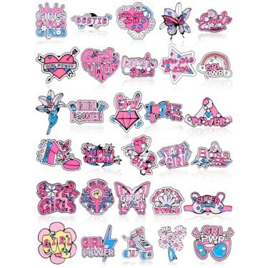 Imagem de Trnayi 30 peças de alfinetes de esmalte feminino poder menina plantas de energia broche de esmalte estético positivo motivacional bonito broche de desenho animado engraçado para mulheres, meninas,