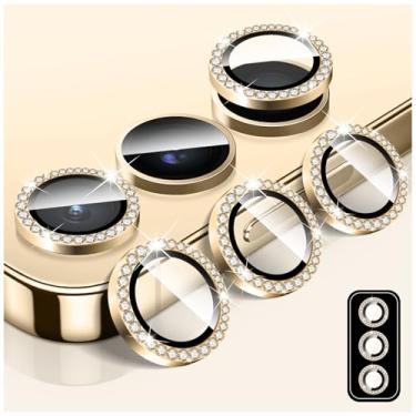Imagem de LucBuy Protetor de lente de câmera Diamond para Samsung Galaxy S24 Plus, protetor de tela traseira de vidro temperado brilhante, anéis de proteção de metal de alumínio individuais, adesivos de filme