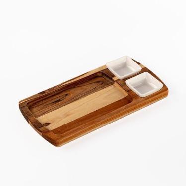 Imagem de Petisqueira Madeira Teca com 2 Molheiras - Stolf