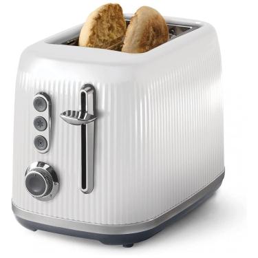 Imagem de Torradeira Elétrica 2 Fatias com 7 Níveis de Tostagem e Alavanca de Verificação Rápida, 110V 900W, Oster Retro, Branca