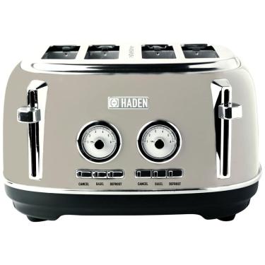 Imagem de Torradeira Elétrica 4 Fatias com Função Descongelar e Bandejas de Migalhas Removíveis, 110V 1500W, Haden 75039, Cinza