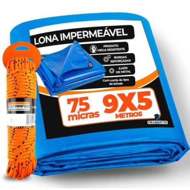 Imagem de Lona Impermeável Cobertura Agricultura Tenda 9x5 Barraca Camping + Cor