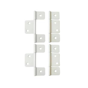 Imagem de QCAA Dobradiça de obturador dobrável de 3-1/5.1 cm Flag Three Leaf para ferragens de armário não encaixadas, branca, feita em Taiwan, pacote com 4