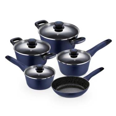 Imagem de Jogo de Panelas para Indução 5 peças Everyday Azul - Oxford