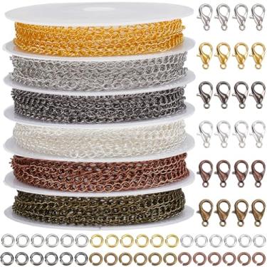 Imagem de SOFPLATE 18 m/18 m 4 x 3 mm corrente de elos torcidos kit de fabricação de joias com anéis de salto fechos latão colorido curb metal cubano rolo conector acessórios para joias, colar, pulseira