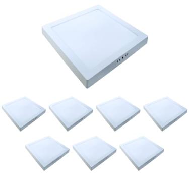 Imagem de Kit 8x Painel Plafon Sobrepor Alumínio Quadrado LED 24W 30x30 Bivolt Branco Frio