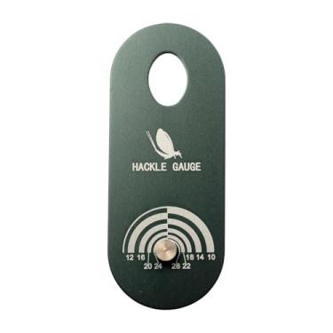 Imagem de Deevoka Fly Tying Hackle Medição de suprimentos de ferramentas, acessórios convenientes de pesca com mosca, equipamentos, alumínio profissional compacto, Verde