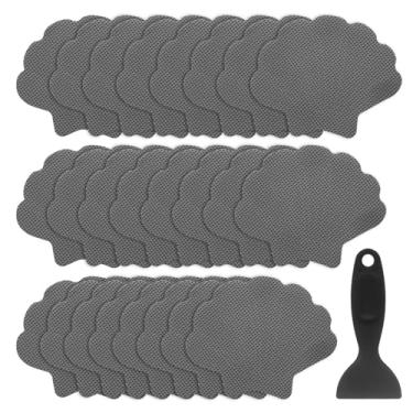 Imagem de HARFINGTON 24 peças adesivos antiderrapantes para banheira, chuveiro, piso, 9,4 cm, antiderrapante, adesivo, fita adesiva, estilo concha com raspador para banheiro, cozinha, banheira, degraus escadas