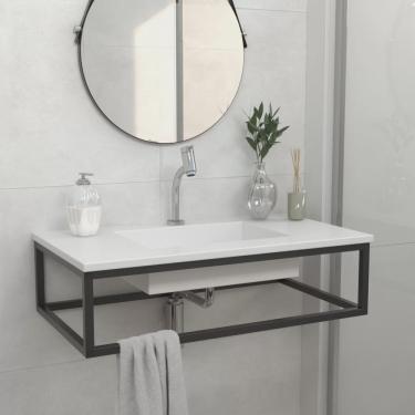 Imagem de Bancada para Banheiro com Cuba 80x45cm Estilo Industrial Iron New York Venturi