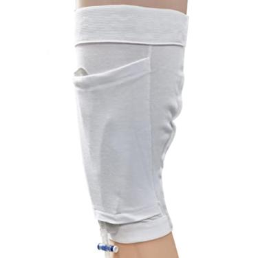 Imagem de Suporte de bolsa de perna para cateter alça de perna Suporte de tubo de drenagem urinária Dispositivo de estabilização de cateter antiderrapante antiirritação Suporte de cateter (M)