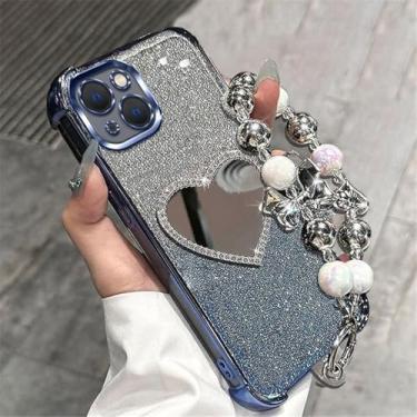 Imagem de HPQWN For Samsung S24 Bracelet Shockproof Phone Case Mirror Silicon Cover(For Samsung S24/5)