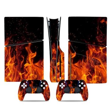 Imagem de Adesivo Skin para PS5 Slim Disc Edition, capa protetora de vinil para controle de console fino PS5 (laranja)